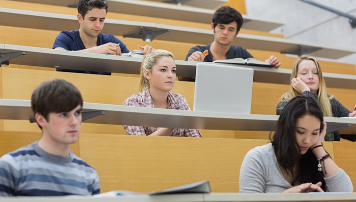 College students in class