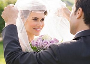 Beautiful bride with a gorgeous smile.