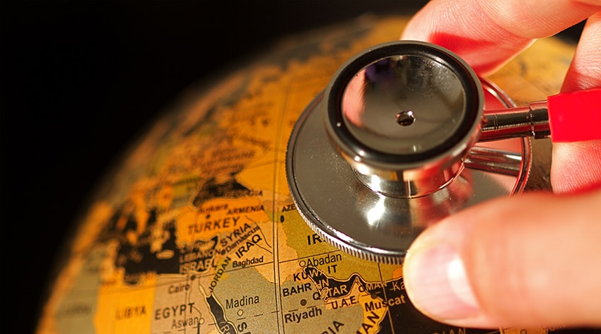 Stethoscope on the globe