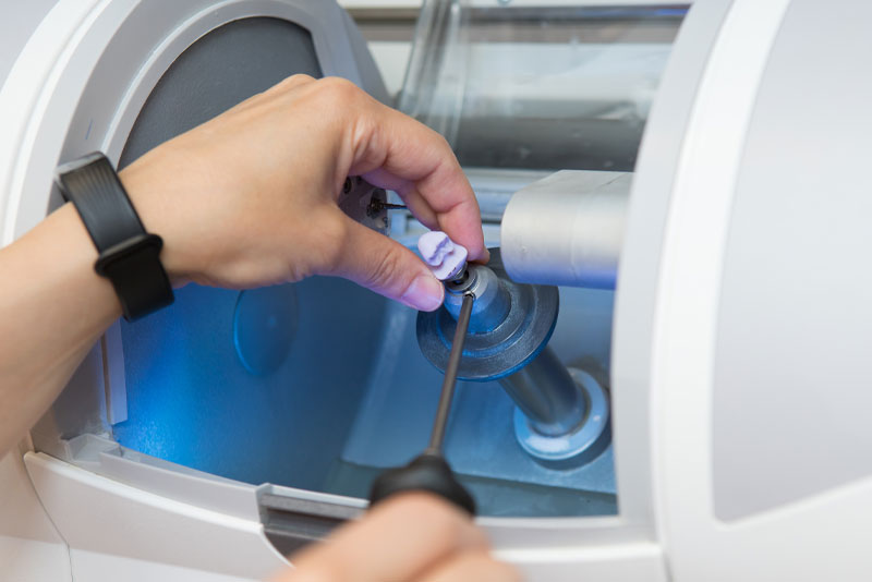 Dental Crowns Being Made In A CEREC Machine