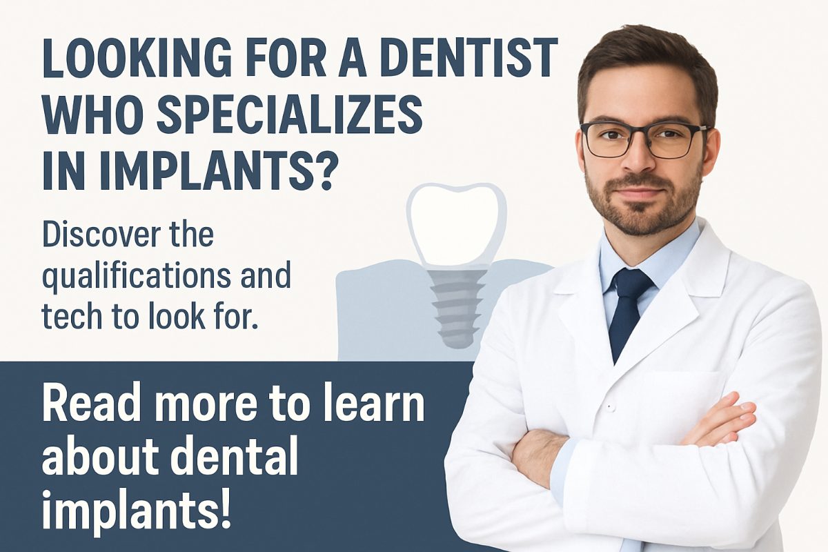 A dentist wearing surgical scrubs and a surgical mask carefully places a dental implant into a patient's jaw, using specialized tools under bright lighting. No text on the image.